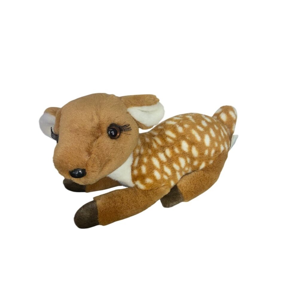 Vtg Soft Paws Brown Spotted Fawn Deer‎ 1990s Plush Stuffed Animal Toy